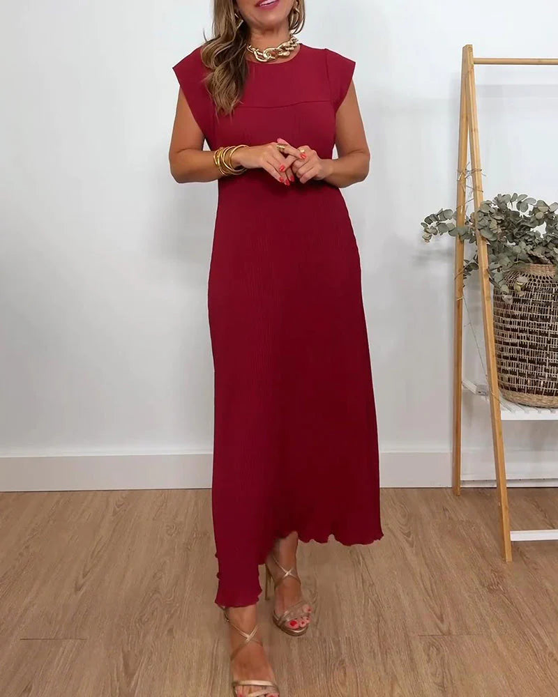 Amélie | Abito Lungo Plissettato Senza Maniche