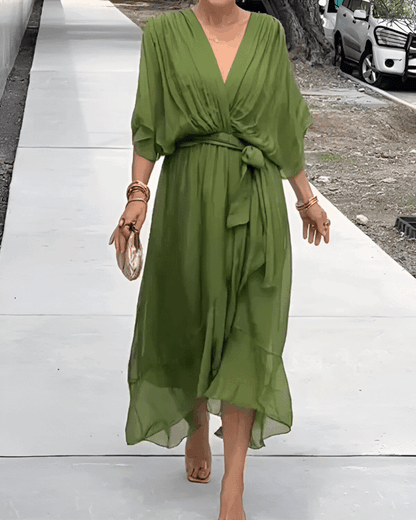 Monica | Abito in chiffon con scollatura a V